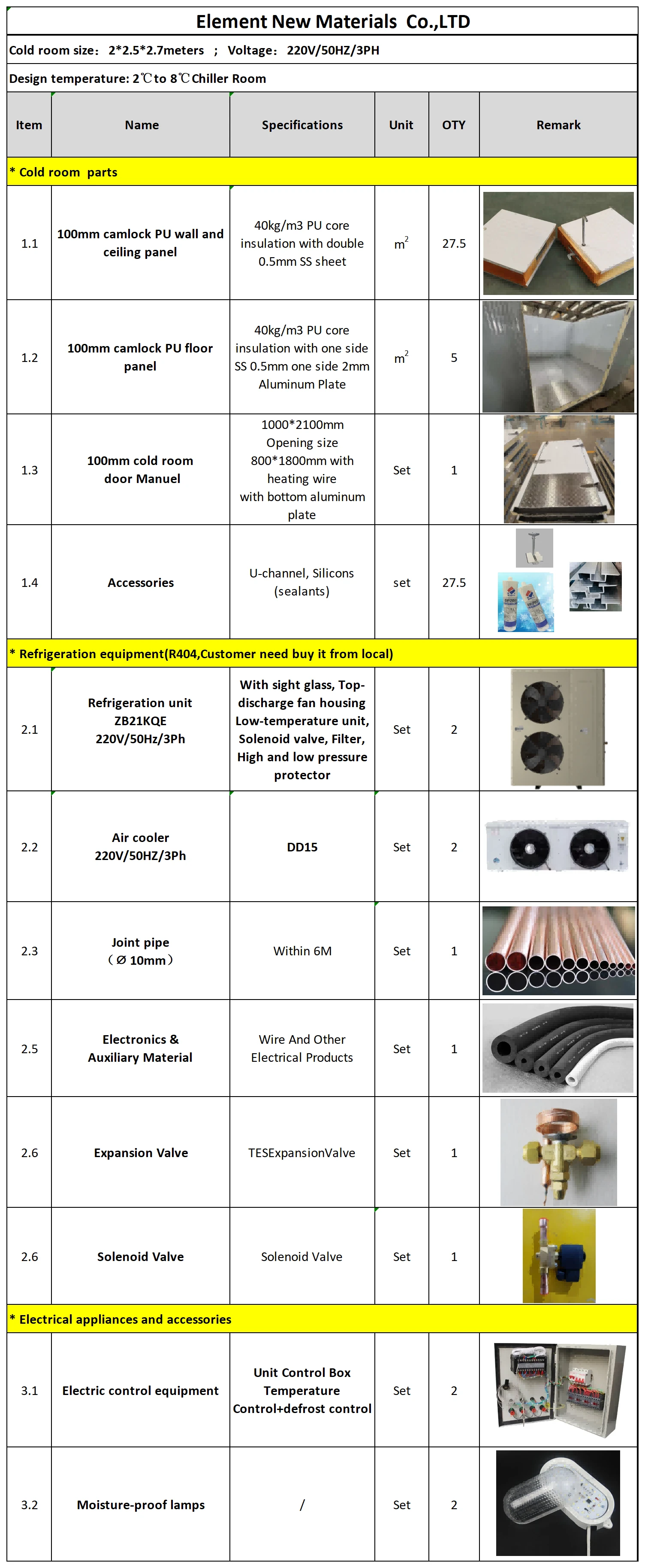 chiller room quotation chiller room quotation
